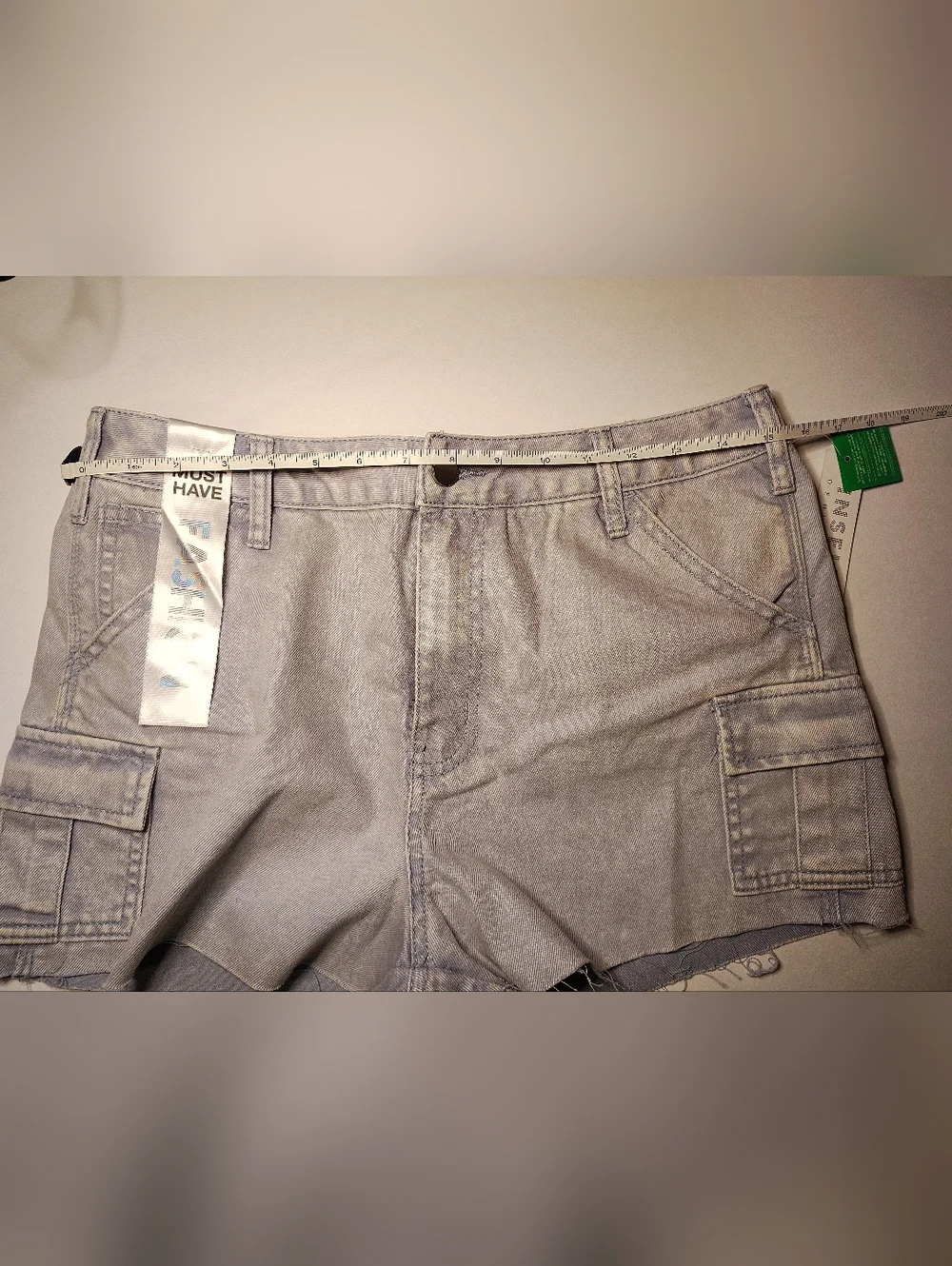 Francesca's Light Blue  Frayed Denim Shorts - Picture 7 of 8